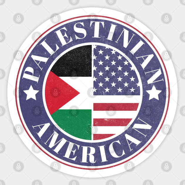 Proud Palestinian-American Badge - Palestine Flag Sticker by Yesteeyear